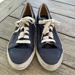 Frye Kira Blue Leather Low Top Sneakers Womens Size 8